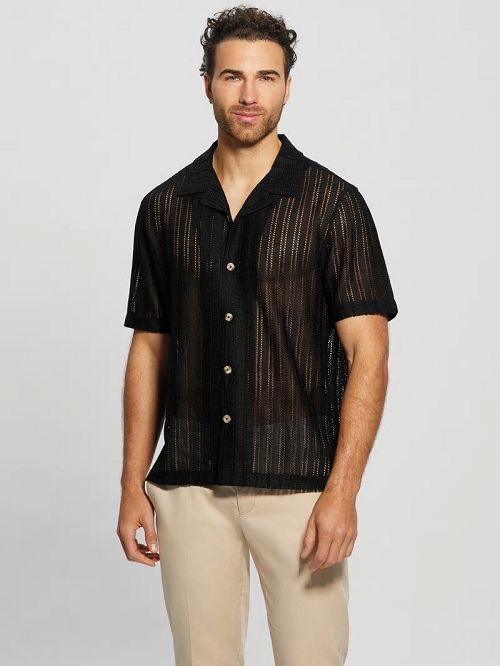 Guess Panama Knit Shirt Negrii | GUESS-SN31241