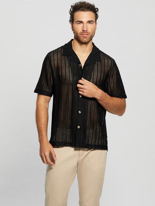Guess Panama Knit Shirt Negrii | GUESS-SN31241