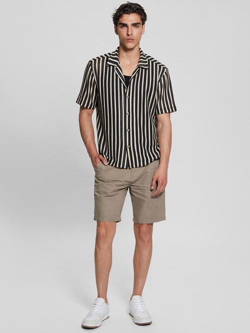 Guess Panama Stripe Shirt Negrii | GUESS-SN31213