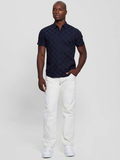 Guess Parker Dobby Shirt Albastri | GUESS-SN31267