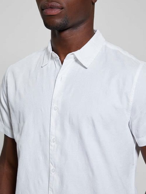 Guess Parker Dobby Shirt Albi | GUESS-SN31256
