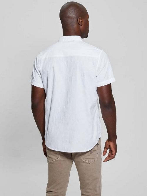 Guess Parker Dobby Shirt Albi | GUESS-SN31256