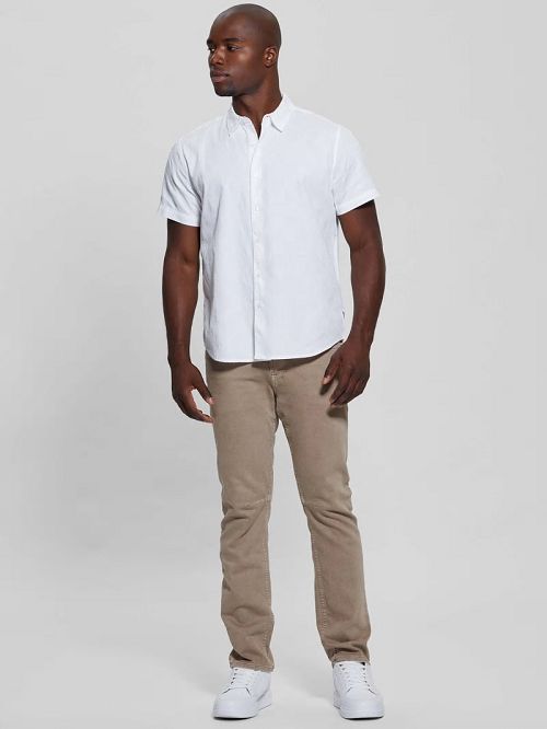 Guess Parker Dobby Shirt Albi | GUESS-SN31256
