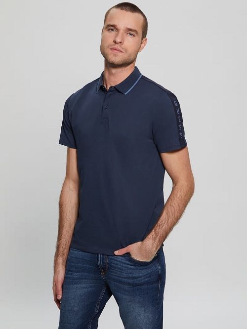 Guess Paul Pique Polo Albastri | GUESS-SN31168