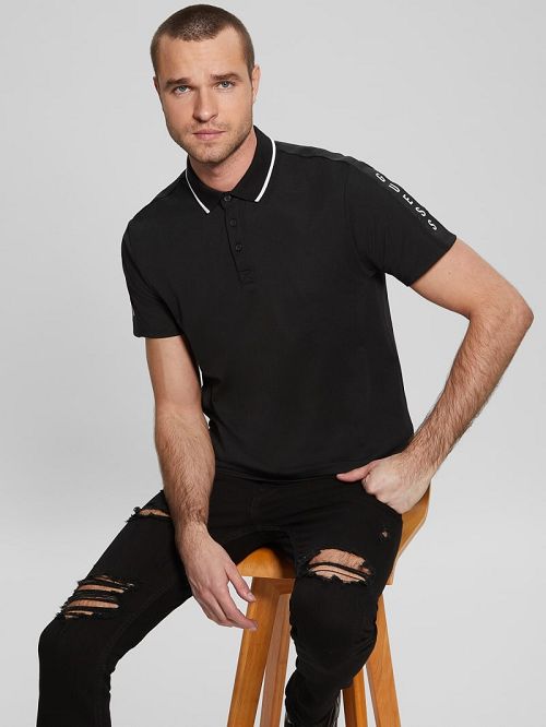 Guess Paul Pique Polo Negrii | GUESS-SN31170