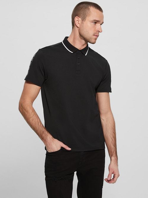 Guess Paul Pique Polo Negrii | GUESS-SN31170