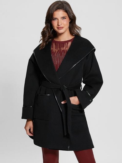 Guess Penelope Hooded Coat Negrii | GUESS-SN27964