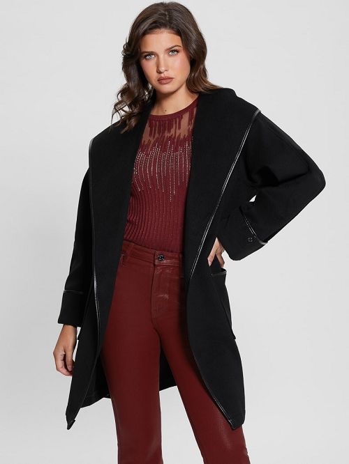 Guess Penelope Hooded Coat Negrii | GUESS-SN27964