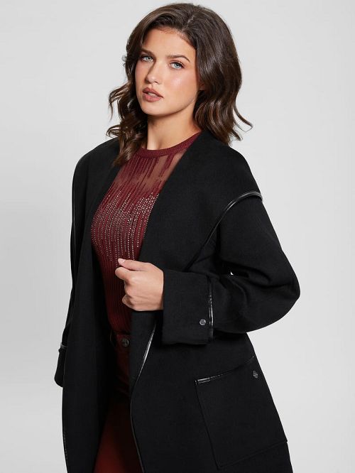 Guess Penelope Hooded Coat Negrii | GUESS-SN27964
