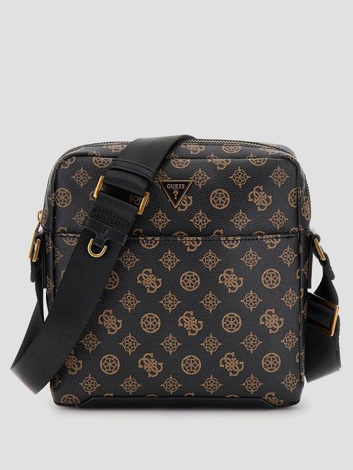 Guess Peony Eco Top-Zip Flat Crossbody Maro | GUESS-SN31726