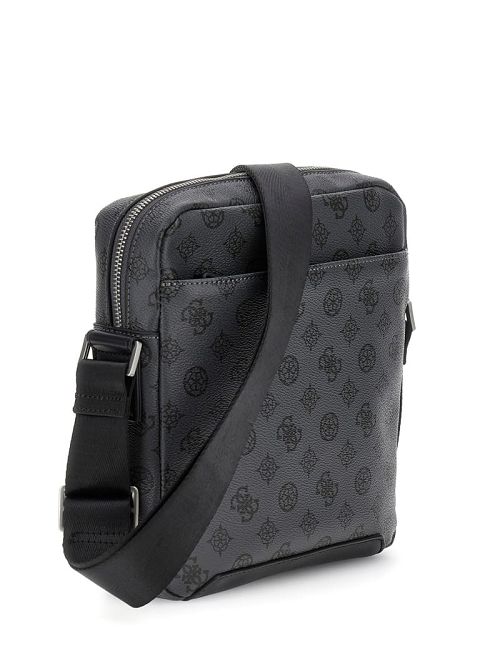 Guess Peony Eco Top-Zip Flat Crossbody Negrii | GUESS-SN31701