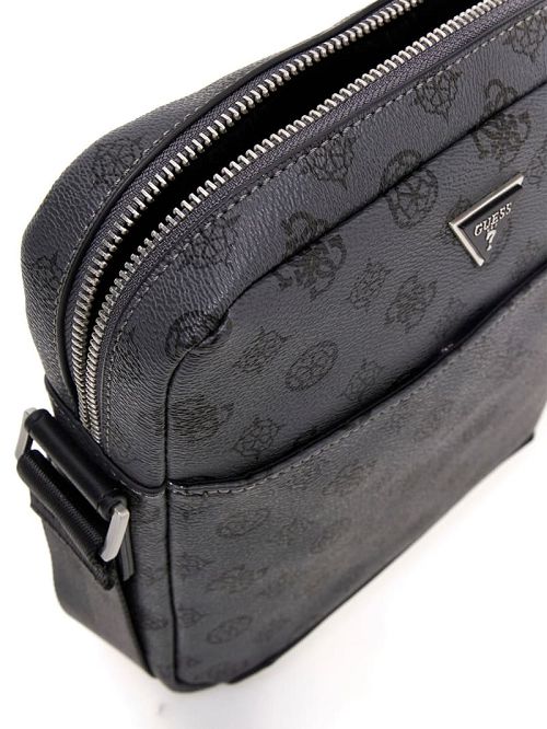 Guess Peony Eco Top-Zip Flat Crossbody Negrii | GUESS-SN31701