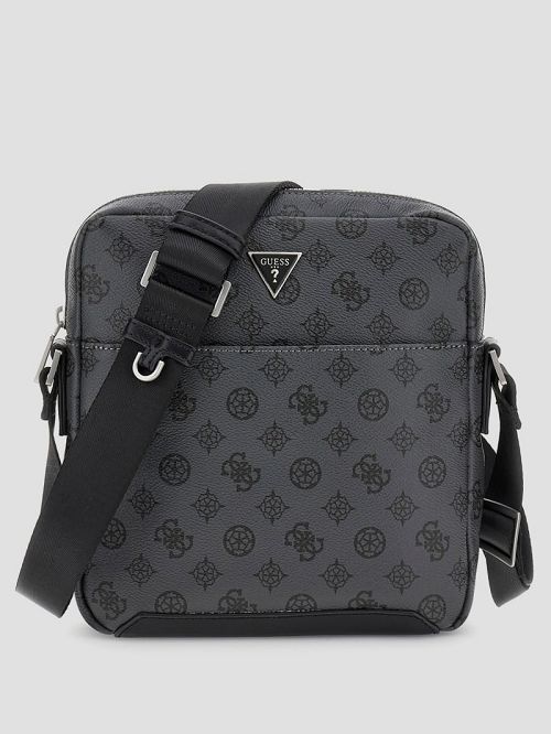 Guess Peony Eco Top-Zip Flat Crossbody Negrii | GUESS-SN31701
