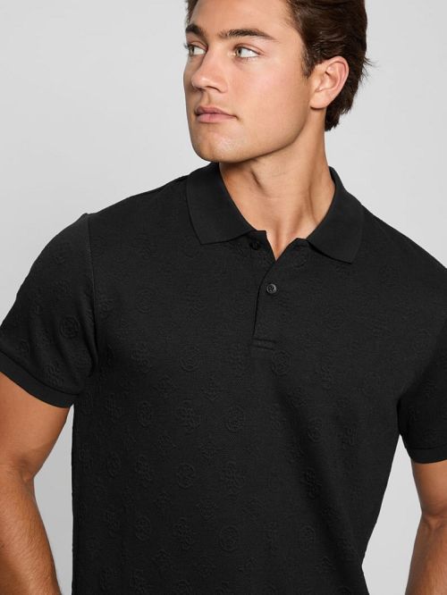 Guess Peony Jacquard Polo Negrii | GUESS-SN31328