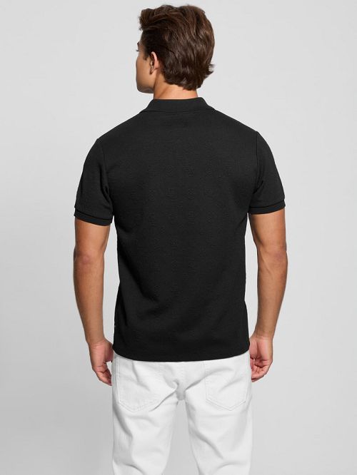 Guess Peony Jacquard Polo Negrii | GUESS-SN31328