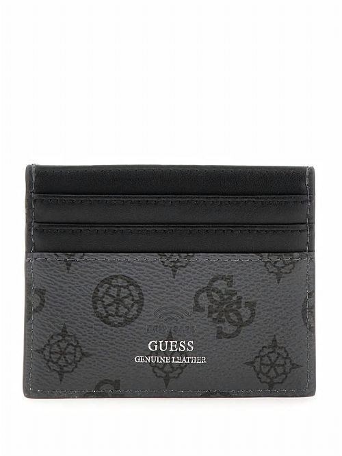 Guess Peony Leather Card Holder Negrii | GUESS-SN31698