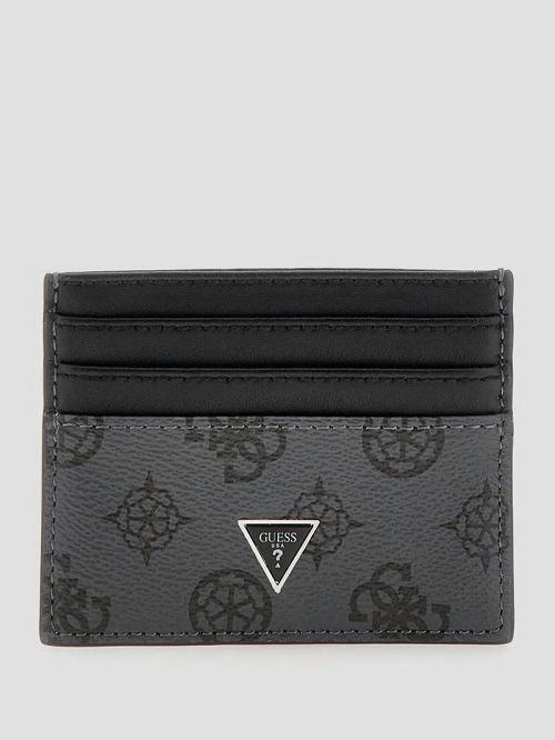 Guess Peony Leather Card Holder Negrii | GUESS-SN31698