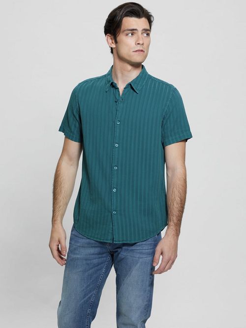 Guess Pillar Dobby Shirt Turcoaz | GUESS-SN31253