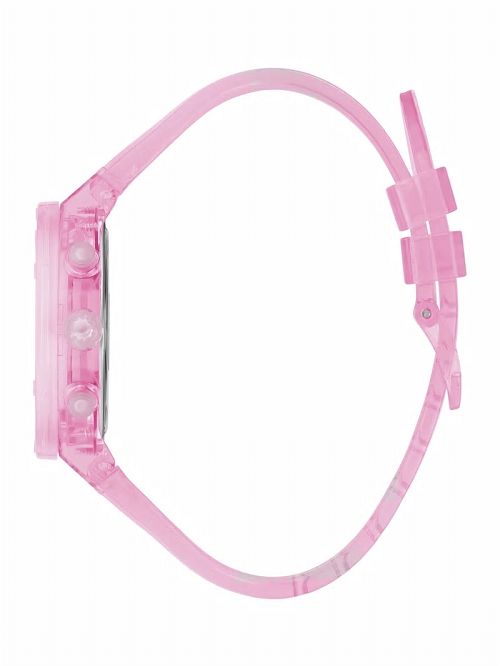 Guess Pink Transparent Multifunction Watch Roz | GUESS-SN30044