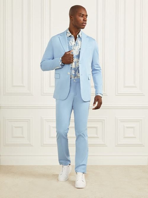 Guess Pitt Sateen Blazer Albastri | GUESS-SN30833