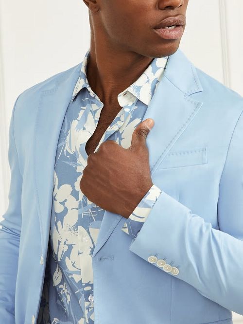 Guess Pitt Sateen Blazer Albastri | GUESS-SN30833