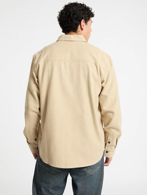 Guess Plaid Long-Sleeve Pocket Shirt Bej | GUESS-SN30907