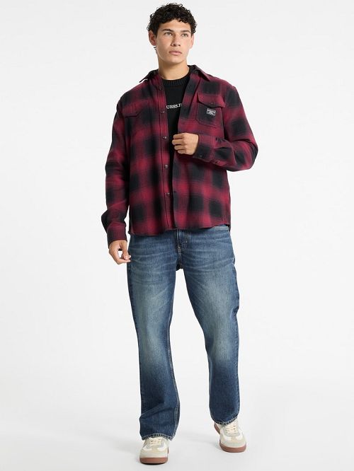 Guess Plaid Long-Sleeve Pocket Shirt Rosii | GUESS-SN31023