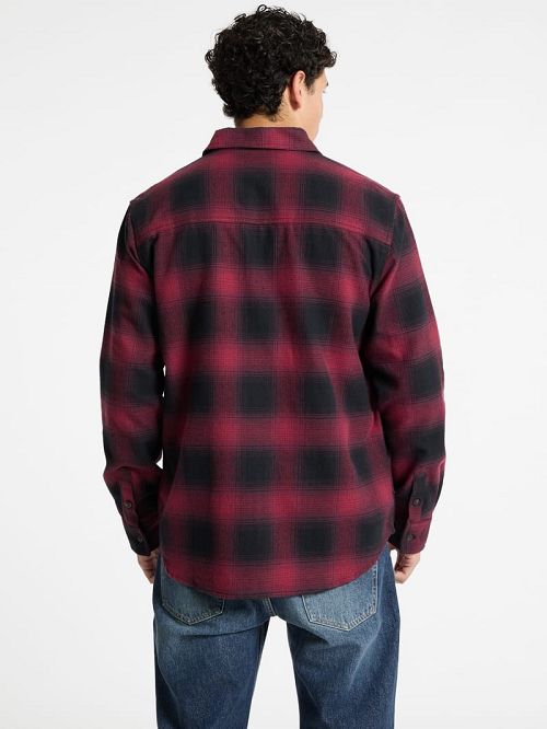 Guess Plaid Long-Sleeve Pocket Shirt Rosii | GUESS-SN31023