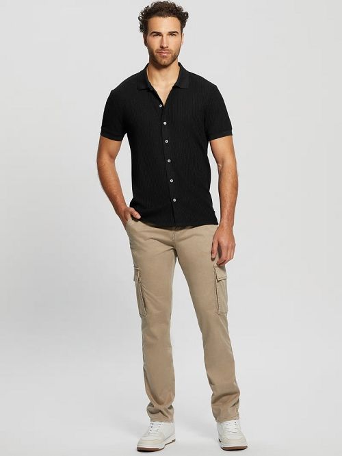 Guess Pointelle Knit Shirt Negrii | GUESS-SN31247