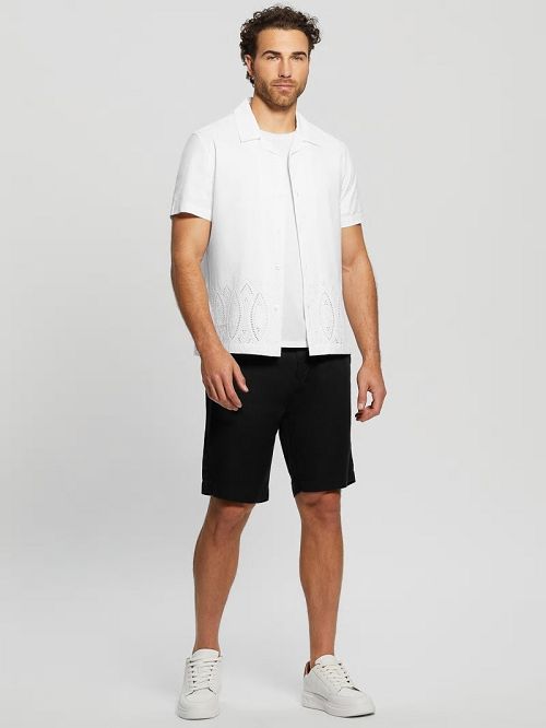 Guess Poplin Eyelet Shirt Albi | GUESS-SN31232