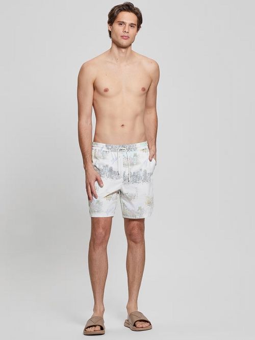 Guess Printed Swim Trunks Gri | GUESS-SN31598