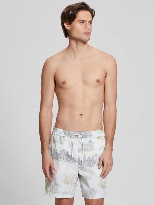 Guess Printed Swim Trunks Gri | GUESS-SN31598
