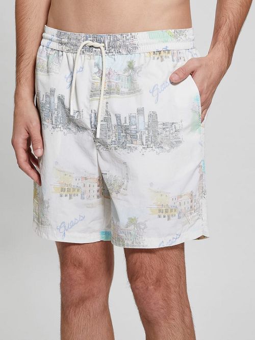 Guess Printed Swim Trunks Gri | GUESS-SN31598