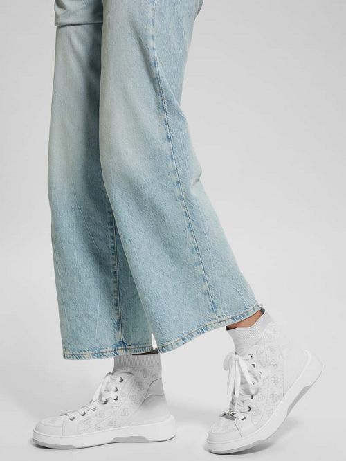 Guess Quattro G Knit High Top Sneakers Negrii Albi | GUESS-SN29562