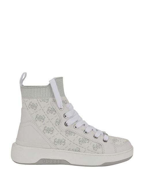 Guess Quattro G Knit High Top Sneakers Negrii Albi | GUESS-SN29562