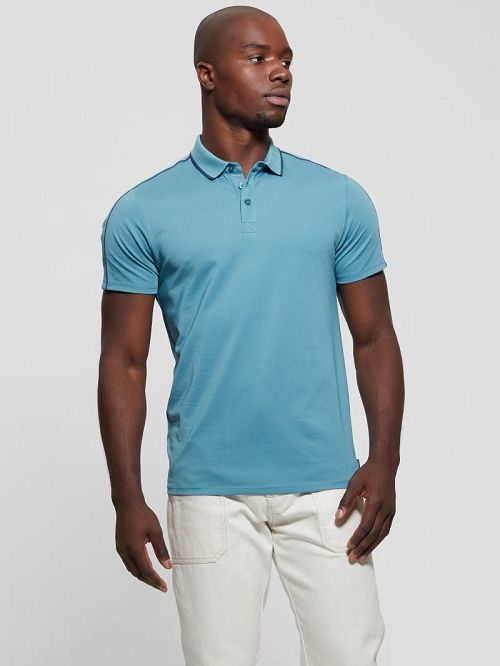 Guess Quattro G Tape Polo Albastri | GUESS-SN31082