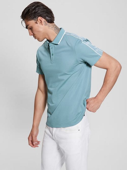 Guess Quattro G Tape Polo Albastri | GUESS-SN31202