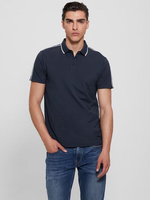 Guess Quattro G Tape Polo Albastri | GUESS-SN31285