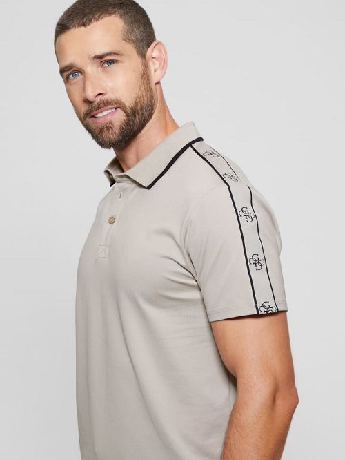 Guess Quattro G Tape Polo Bej | GUESS-SN31288
