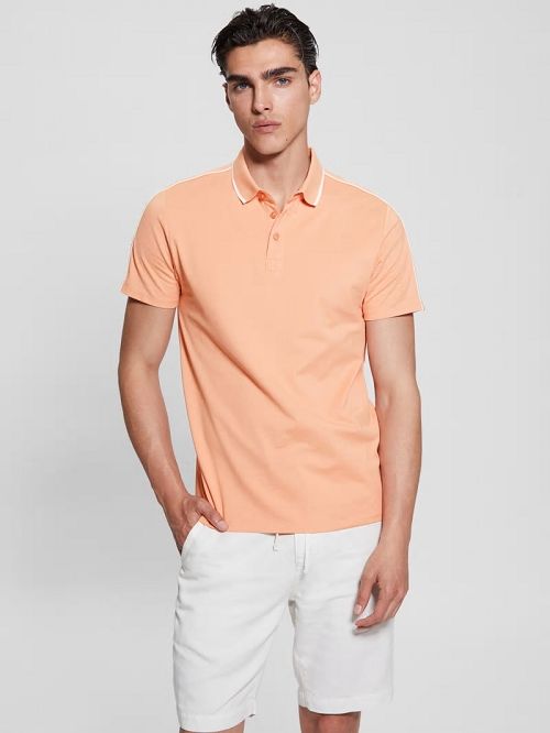 Guess Quattro G Tape Polo Portocalii | GUESS-SN31248
