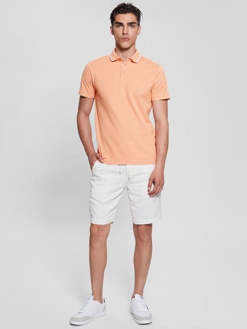 Guess Quattro G Tape Polo Portocalii | GUESS-SN31248