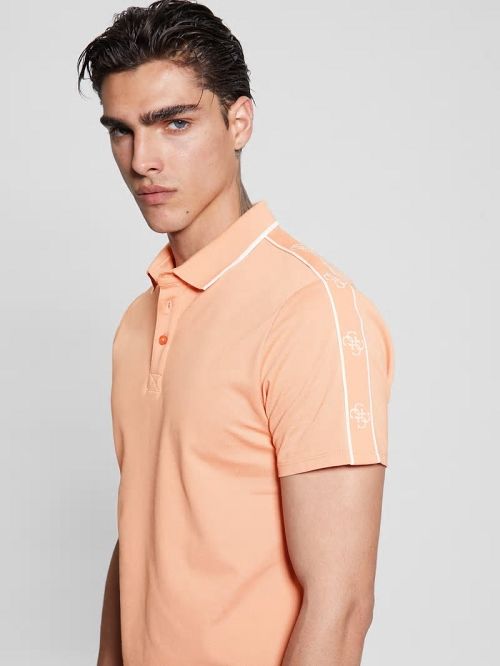 Guess Quattro G Tape Polo Portocalii | GUESS-SN31248