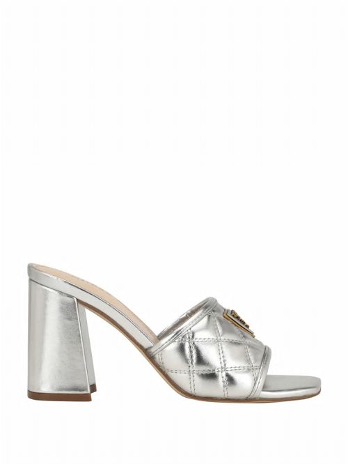 Guess Quilted Block Metallic Heels Argintii | GUESS-SN29653