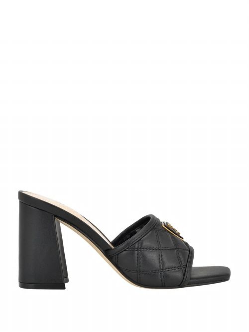 Guess Quilted Block Metallic Heels Negrii | GUESS-SN29636