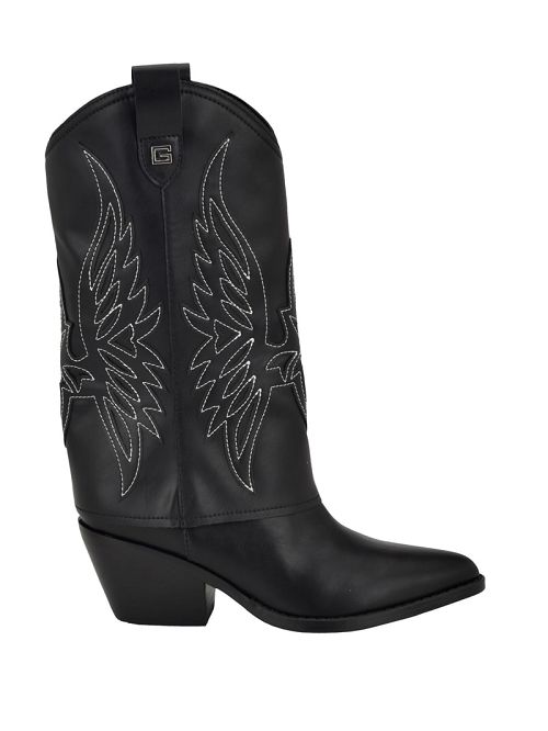 Guess Raegan Fold-Over Cowboy Boots Negrii | GUESS-SN29935