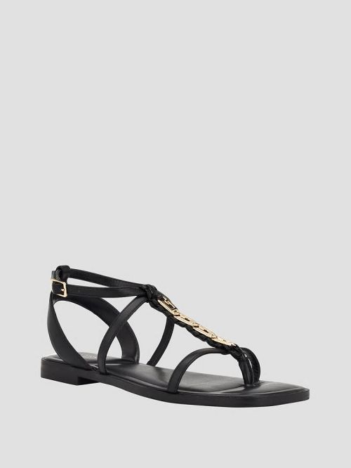 Guess Raima G-Link Chain Sandals Negrii | GUESS-SN29630