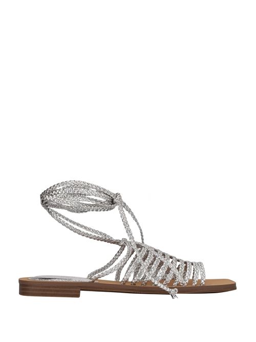 Guess Rayana Strappy Lace-Up Sandals Argintii | GUESS-SN29622