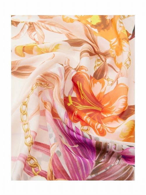 Guess Rebecca Printed Square Scarf Negrii | GUESS-SN30198