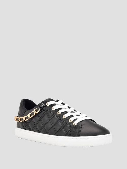 Guess Reney Chain Quilted Sneakers Negrii | GUESS-SN29495