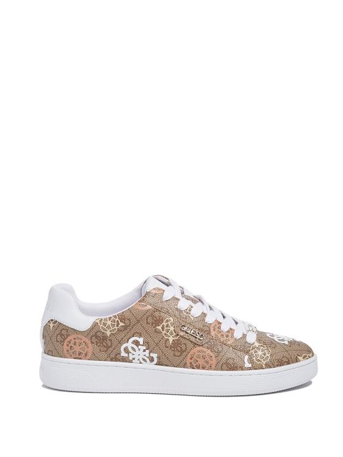 Guess Renzy Debossed Logo Low-Top Sneakers Bej | GUESS-SN29492